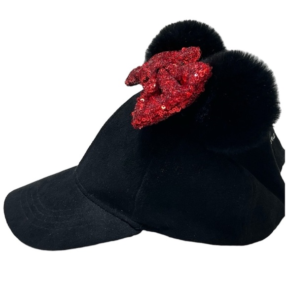 Disney Minnie Mouse Sequin Bow & Pouf Ears Cap, kids size adjustable - Picture 1 of 10